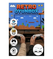 4K HD Çift Kablosuz Oyun Kollu Game Box 3D Retro Konsol 20.000 Oyunlu Beyaz