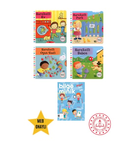 Hareketli Oyun Saati - Hareketli Park - Hareketl Bahçe- Eğitici Hareketli Kitap Set