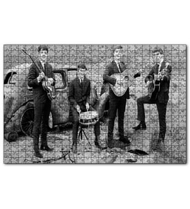 Cakapuzzle Beatles Grup Fotoğrafı Siyah Beyaz  Puzzle Yapboz MDF (Ahşap) (120 Parça)