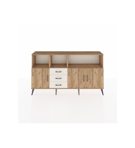 Arges Konsol 5 Raflı 3 Çekmeceli 3 Kapaklı 176x30x99 Çam-Çam/Aytaşı