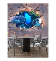 Dreamwall Denizaltı Balıklar Desenli Isı Ve Ses Yalıtımlı Sağlıklı Tekstil Duvar Kağıdı (Mavi)