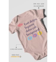 Evet doğru, teyzemi daha çok seviyorum Kısa Kollu Bebek Body %100 Pamuk