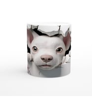 Çatlak Duvardan Bakan Sevimli Köpek Temalı Baskılı Kupa Bardak