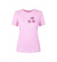 Trender Kiraz O Yaka Relaxed Fit Pembe Kadın T-Shirt 26YDT1000014