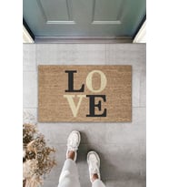 Love Yazılı Dekoratif Dijital Baskı Kapı Önü Paspası 70x45 Cm