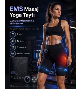 Teknokalite EMS Isıtmalı Masaj Yoga Tayt 9 Mod 19 Seviye Basenler ve Selülitler için