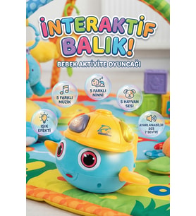 Eğitici Müzikli Işıklı İnteraktif Balık Bebek Aktivite Oyuncağı Ninnili Sesli Oyuncak