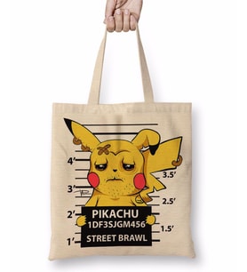 Pikachu Bad Boy Pokemon Bez Çanta Uzun Saplı