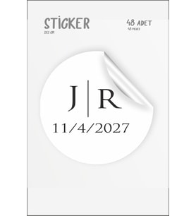 Nişan Nikah Düğün Sticker Süs Etiketi 48 Adet 3 Cm