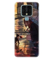 Tecno Camon 16 18P Pova Pova 3 Pova Neo Kılıf Desemli Silikon Kız ve Kedi 1762