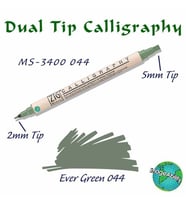 Zig Calligraphy Çift Uçlu Kaligrafi Kalemi 2 mm + 5 mm 044 Ever Green 