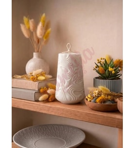 Mumelia Candles Monokrom Kumul - Doğal Soya Dekoratif Mum - Beyaz