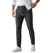DeepSEA Füme Slim Fit Beli Lastikli İpli Likralı Soft Touch Erkek Spor Pantolon 2601746
