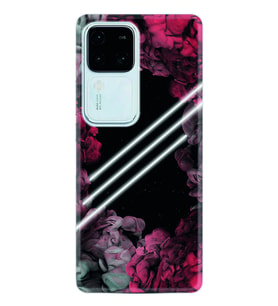 Vivo V30 Kılıf Silikon Desen Özel Seri Flowers Line 1732