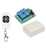 433MHz RF 4 Kanal Röle Modül DC 12V 4 Buton Kumanda Kablosuz Motor Pompa Fan Lamba Perde Akıllı Ev