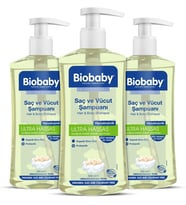 Ultra Hassas Bebek Şampuanı – Saç ve Vücut İçin, Organik Elma Özlü-3’lü Set (500 ml x 3)