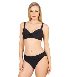 Endeep Kadın Toparlayıcı Bağlama Detaylı Siyah Bikini Takımı