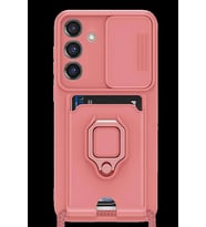 Galaxy S25 Plus Kılıf Zuma Kartvizitli Yüzüklü Silikon - Pembe