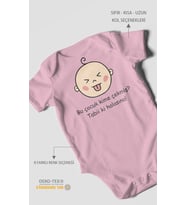 Bu Çocuk Kime Çekmiş? Tabiki Halasına Baskılı Bebek Zıbını – Çıtçıtlı Body  %100 Pamuk Kısa Kol (Koyu Pembe)