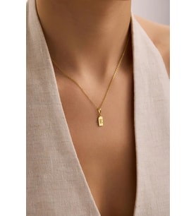 Kişiye Özel Mini Plaka Harf Kolye 925K Gümüş (Gold)