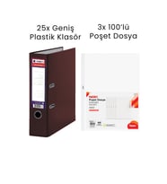 25 Adet Tigra Geniş Klasör 3 Adet Noki 100'lü Poşet Dosya Ofis Seti