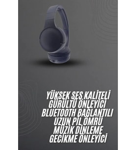 Kablosuz Bluetooth Kulaklık Kulak Üstü Ayarlanabilir Uzun Ömürlü (Çok Renkli)