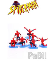 Spiderman - Örümcek Adam 5-7 cm 7 Li Tam Set Oyuncak Figür Pasta Süsü
