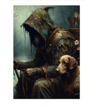 Büyücü Ve Köpek Tasarım Ahşap Tablo