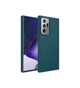 Samsung Galaxy Note 20 Ultra Uyumlu Kılıf Metal Çerçeve ve Buton Tasarımlı Silikon Zore Luna Kapak (Koyu Lila)