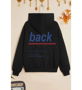Çocuk Back Baskılı Sweatshirt (Siyah)