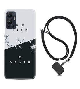 Infınix Hot 12 Kılıf Resimli Boyun Askılı İpli Desenli Silikon Life and Death 1339