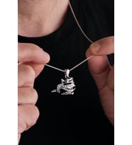 Gümüş Ejderha Dragon Figürlü Erkek Kolye