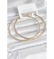 Gold Renk Pirinç Köşeli Kenar Halka 72 mm Kadın Küpe - TJ-BKP11769