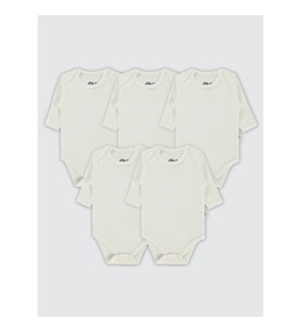 Civil Baby Bebek 5'li Çıtçıtlı Badi 0-1 Ay Beyaz