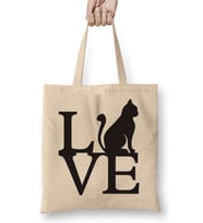 Love Cat Kedi Bez Çanta Uzun Saplı