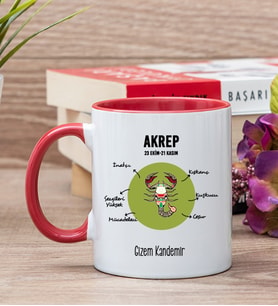 Kişiye Özel Akrep Burcuna Hediye Kırmızı Kupa Bardak