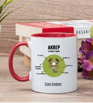 Kişiye Özel Akrep Burcuna Hediye Kırmızı Kupa Bardak