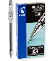 Pilot G-Tec-C4 0.4 MM İğne Uçlu Siyah Roller Kalem (12 Li Paket)