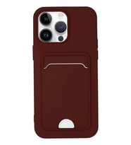 iPhone 14 Pro Kılıf Kelvin Kartvizitli Silikon - Bordo