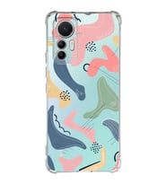 Xiaomi Mi 12 Lite Uyumlu Köşe Korumalı Antişok Kapak Abstract Tasarımlı Şeffaf Silikon Kılıf