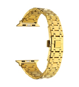 Apple Watch 44mm Uyumlu Kordon Paslanmaz Metal Çift Renkli Zore KRD-83 Kayış