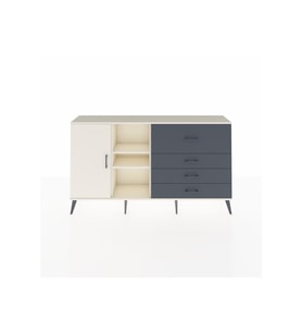 Arges Konsol 4 Raflı 4 Çekmeceli Tek Kapaklı  176x30x99 Aytaşı-Aytaşı/Antrasit