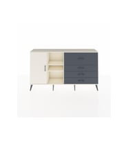Arges Konsol 4 Raflı 4 Çekmeceli Tek Kapaklı  176x30x99 Aytaşı-Aytaşı/Antrasit