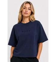 Nike Sportswear Luxe SS Oversized Womens Tee Boxy Bol Kesim Kadın Tişört Lacivert