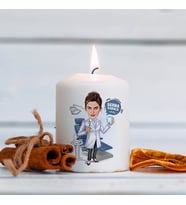 Kişiye Özel Diş Hekimi Kadın Karikatürlü Mum