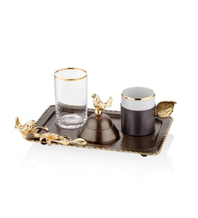 Decorium Ars 6017 Üç Gözlü Dikd.Kahve Servis 21*14Cm