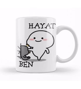 Hayat Beni Sıktı Komik Kupa Bardak Porselen