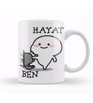 Hayat Beni Sıktı Komik Kupa Bardak Porselen