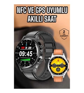 Mey İthalat® Akıllı Saat Titreşimli Pusula Nabız ve Tansiyon Ölçer NFC Uyumlu