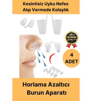 Premium Kesintisiz Uyku Nefes Alıp Vermede Kolaylık Horlama Azaltıcı Burun Delik Aparatı 4 Adet